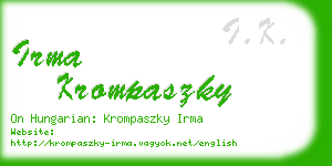 irma krompaszky business card